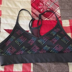 PINK Victoria's Secret Multicolor Logo Sports Bra